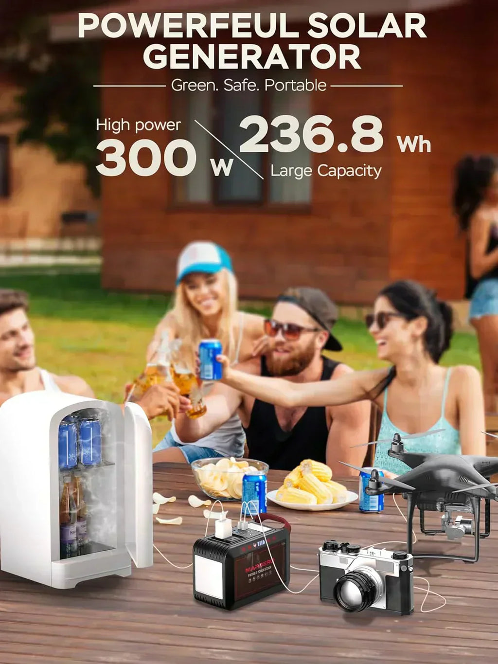 Portable Power Station 88Wh Camping Lithium Battery Solar Generator Fast Charging Power Bank wourant