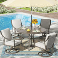 NATURAL EXPRESSIONS 5-Piece Outdoor Patio Dining Set 4pcs Patio Swivel Rocking Chairs wourant