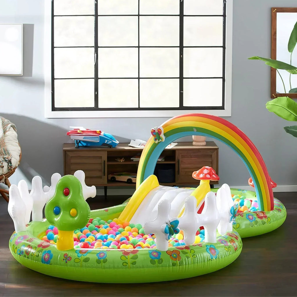 Intex 96" x 78" x 28" Inflatable Jungle Adventure Play Center Spray Kiddie Pool Water Slide wourant
