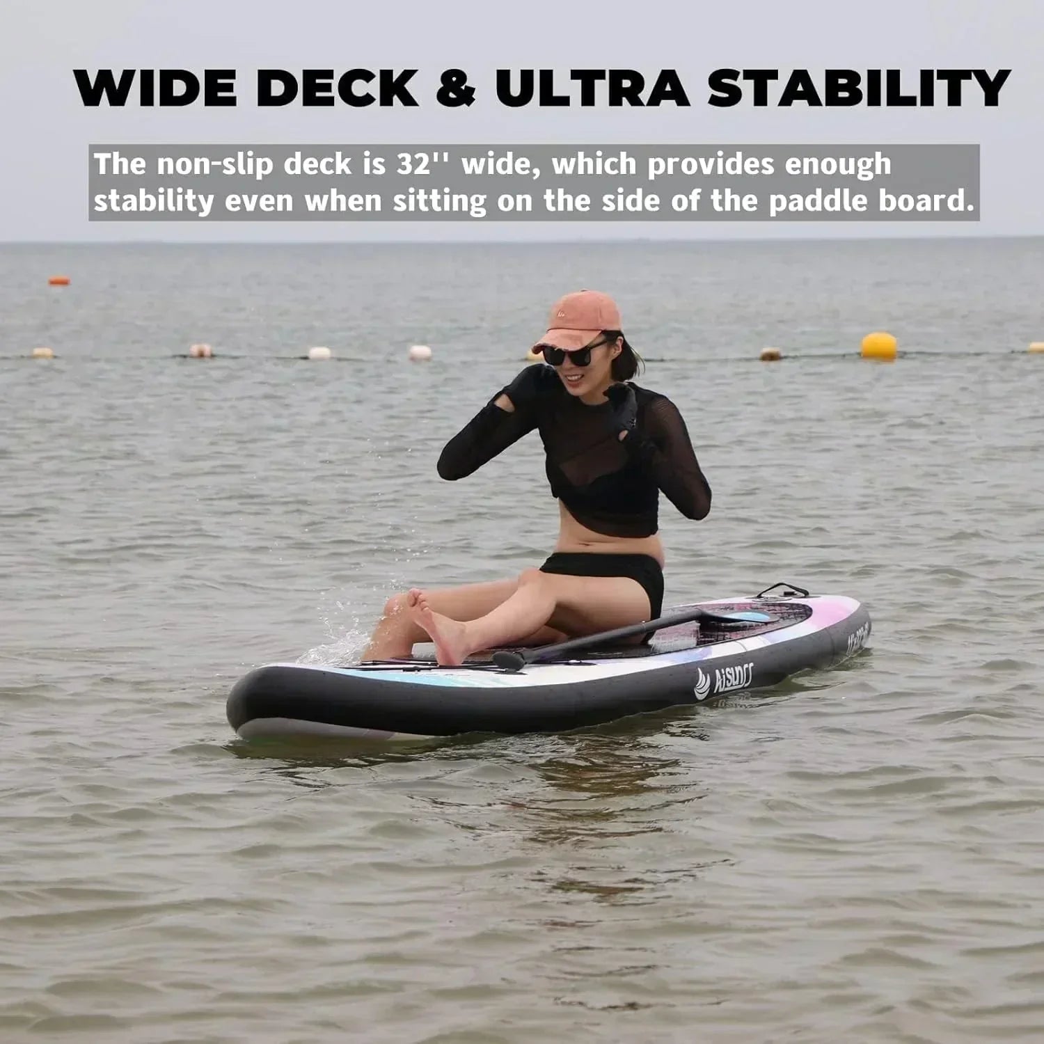 Inflatable wide SUP board with SUP carrying bag hand pump 10L waterproof bag wourant