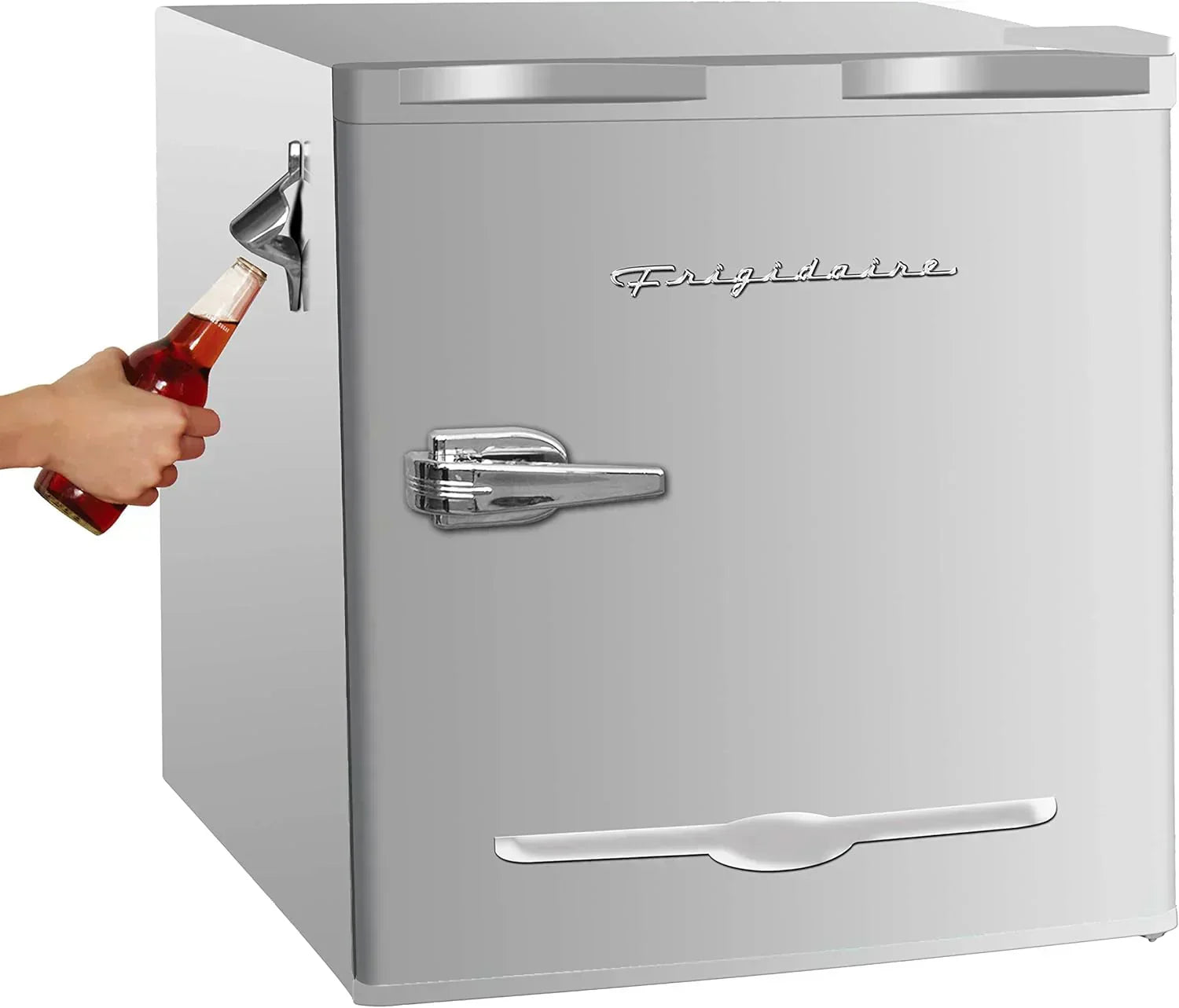 Frigidaire EFR176 Retro Compact Fridge with Chiller Mini Refrigerator Built-in Bottle Opener wourant