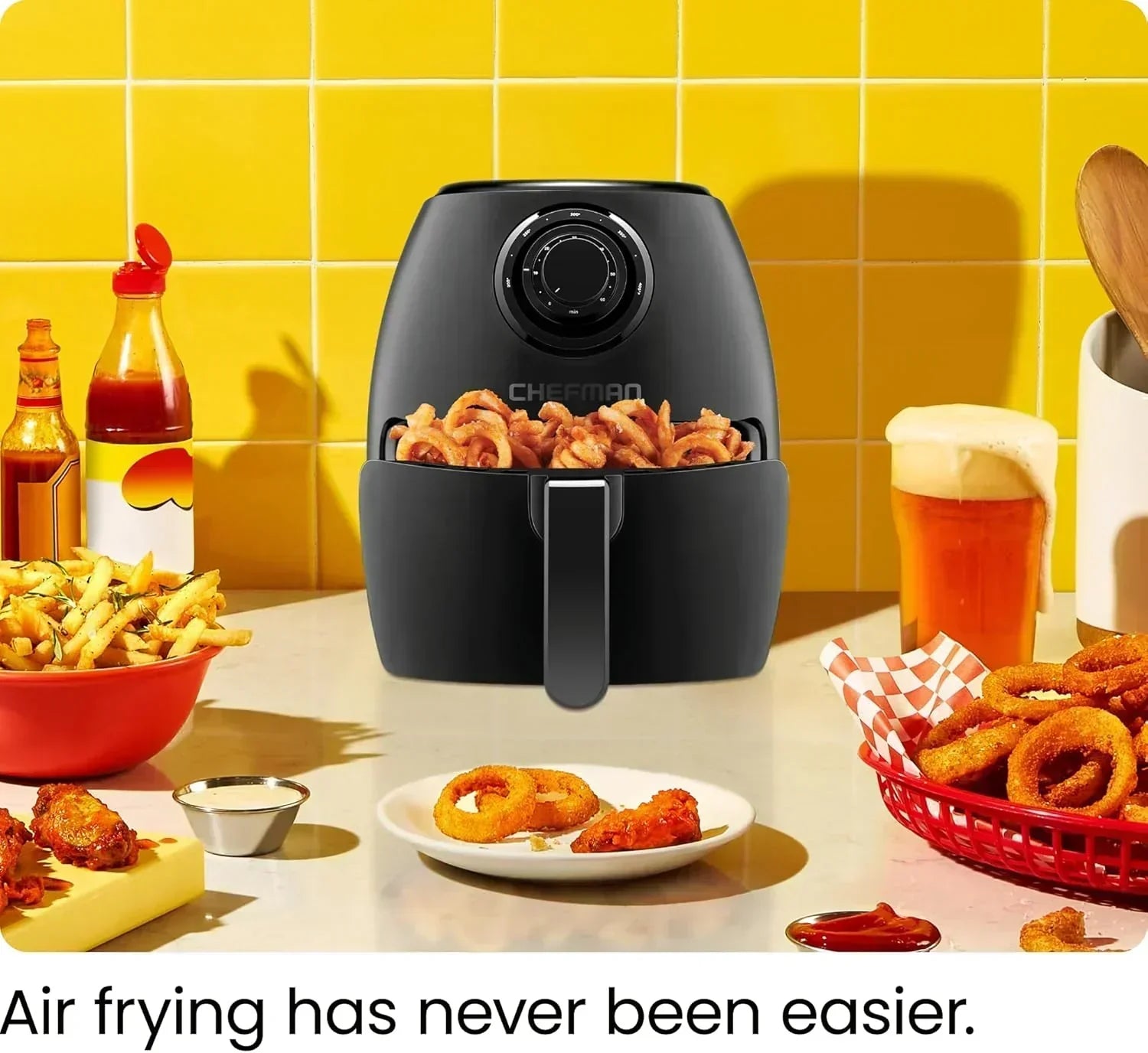 Chefman Compact 6.3-Quart Digital Air Fryer with Rotisserie Dehydrator and Convection Oven wourant