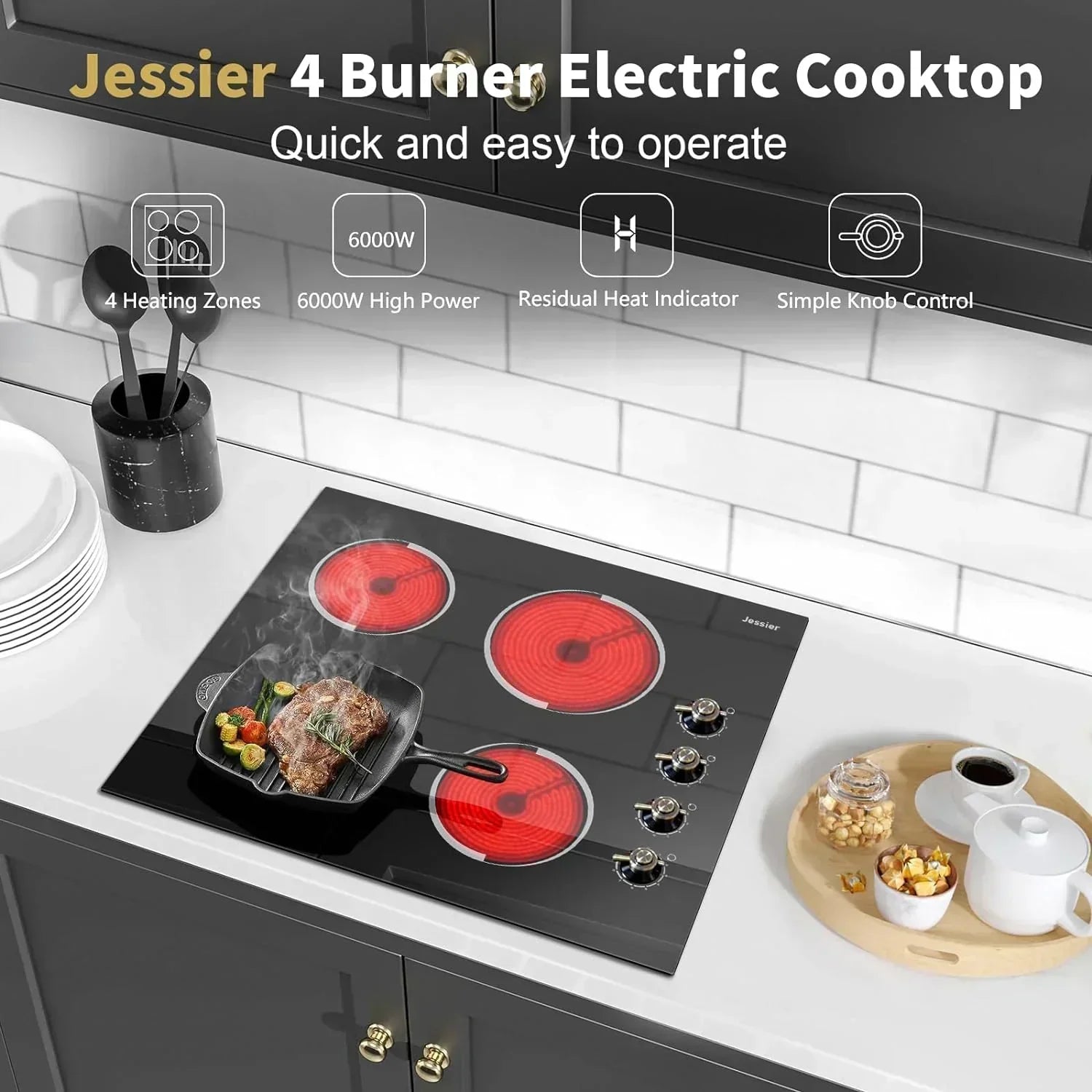 Electric Cooktop 30 Inch - 5 Burners Built-in Ceramic Cooktop 30" Electric Stove Top wourant