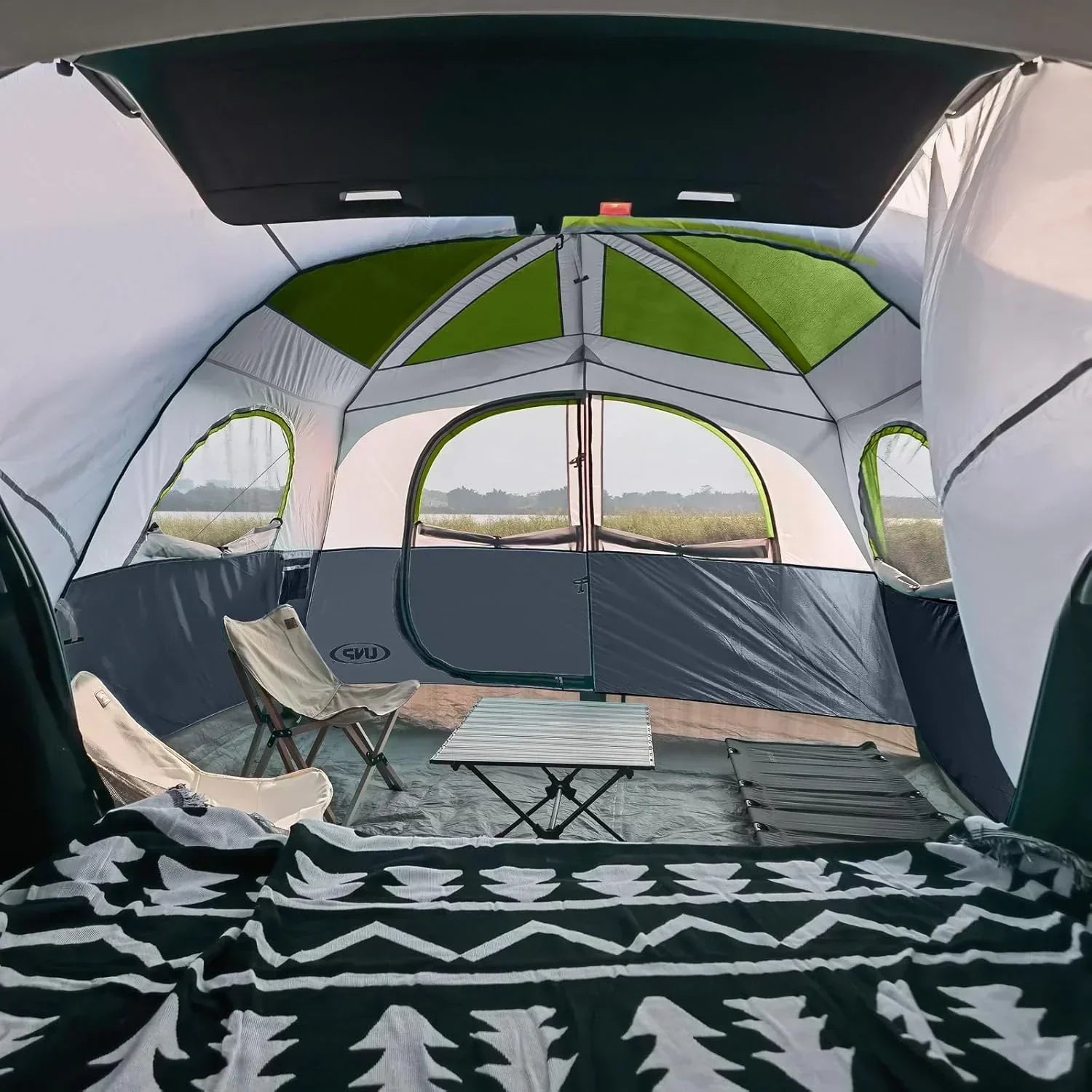SUV Tent for Camping 6-Person SUV Tailgate Tent Easy Set Up with Rainfly 10'x9'x78in wourant