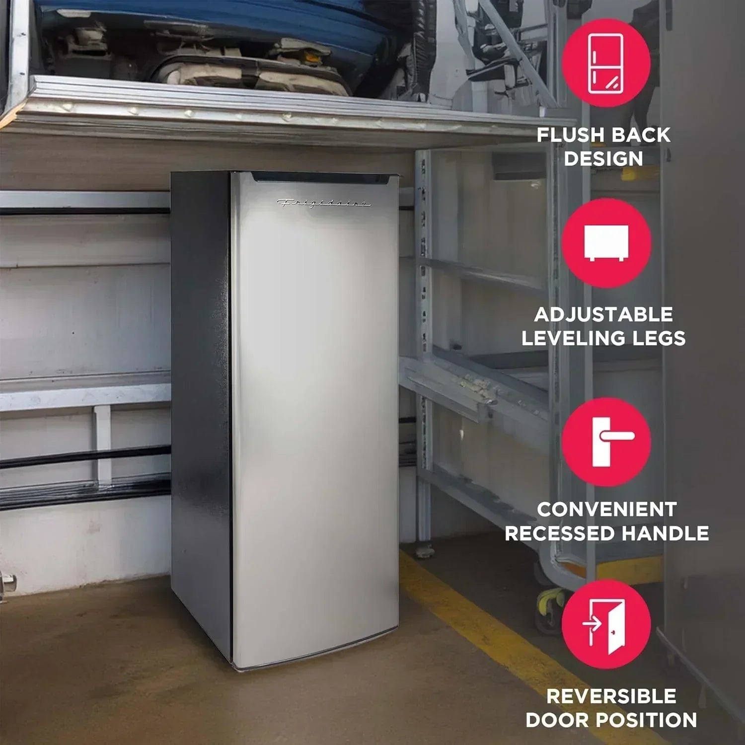 Frigidaire Upright Freezer 6.5 cu. ft. Deep Freeze Vinyl Coated Metal Wire Shelving Compact wourant