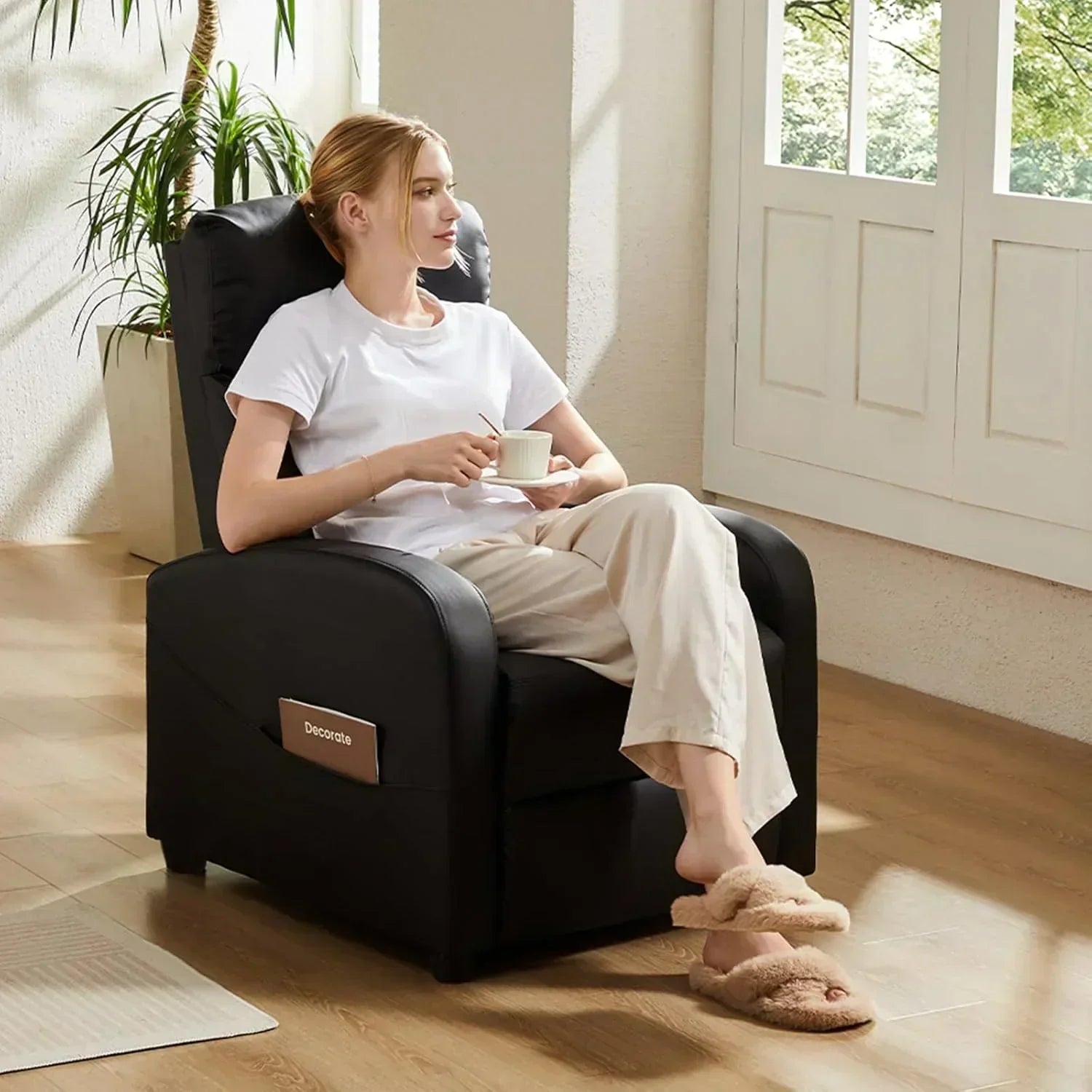 Sweet and crisp rocking chair 360 degree rotating recliner with sliding function wourant