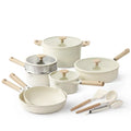 16pcs Large Capacity Granite Pots and Pans Nonstick Cookware Sets wourant