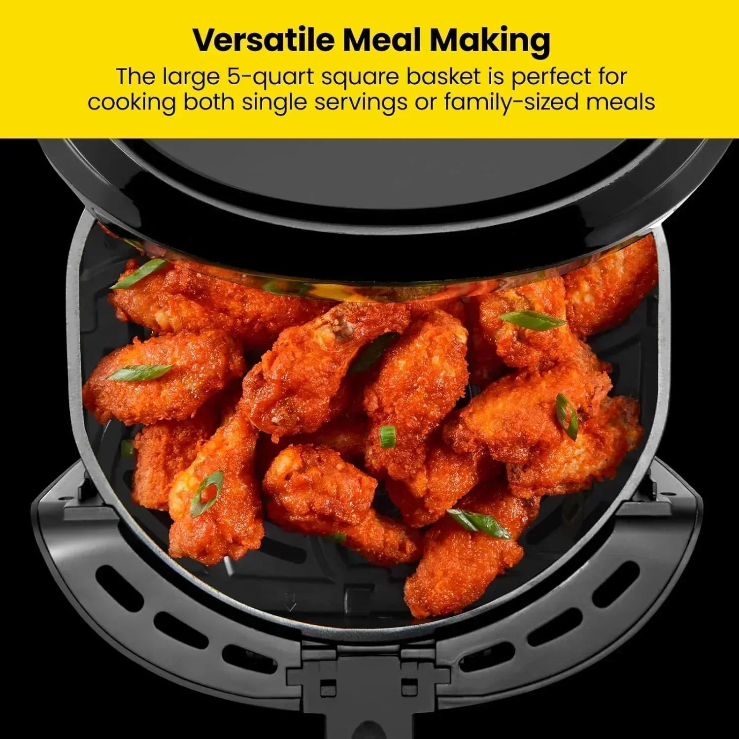 Chefman 6-Quart Double Basket Air Fryer Easy View Window uses two separate nonstick pans wourant