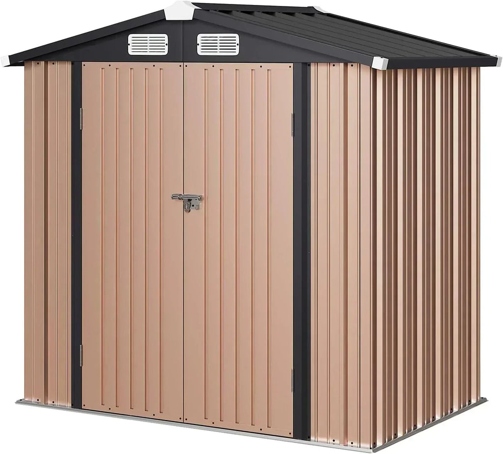 Aoxun 6.2x4 FT Shed Outdoor Storage Shed Metal Garden Shed Sloping Roof Tool Shed Bike Shed wourant