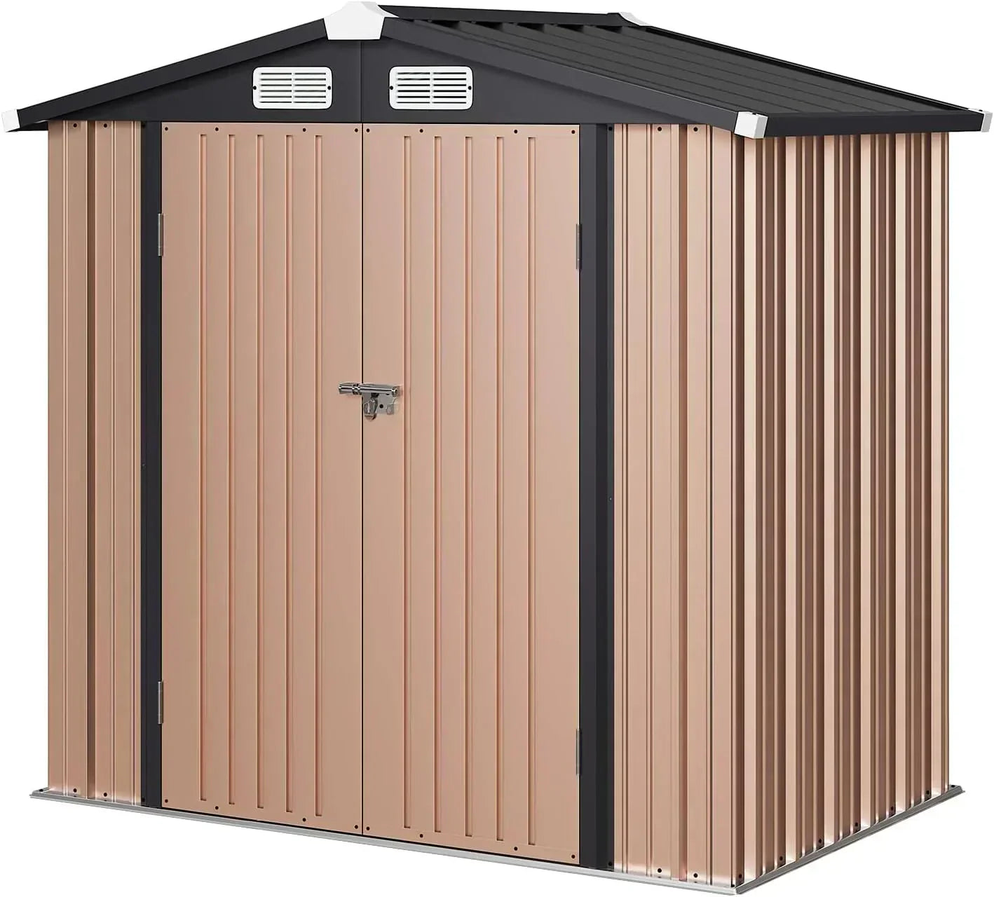 Aoxun 6.2x4 FT Shed Outdoor Storage Shed Metal Garden Shed Sloping Roof Tool Shed Bike Shed wourant