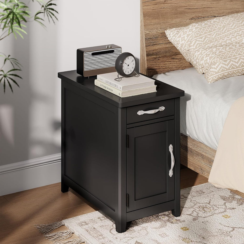 Farmhouse End Table Narrow Side Table Small Nightstand wourant