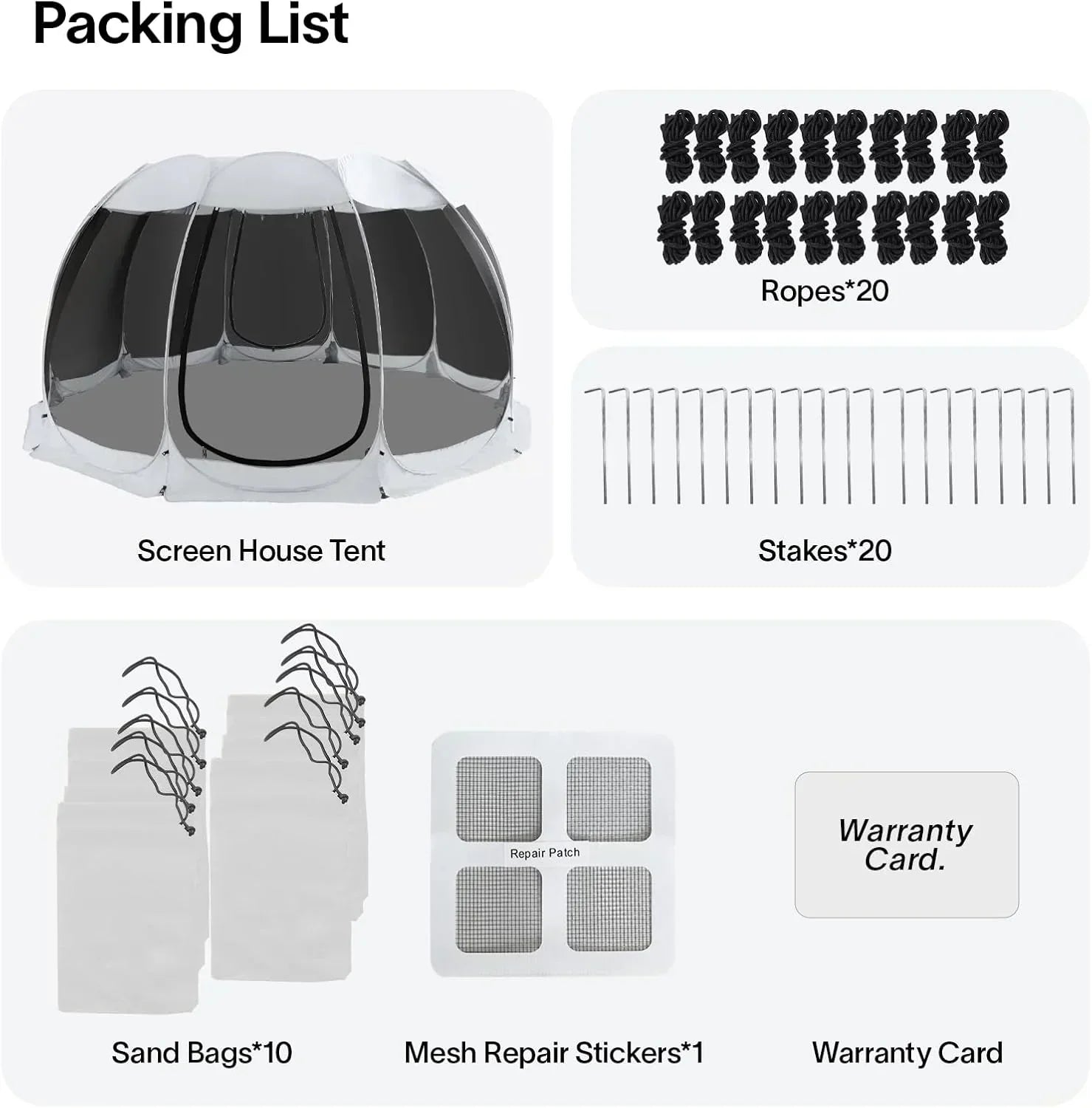 Screen gazebo sleeps 6-10-15 people Igloo-style canopy tent mosquito net on the sides Perfect wourant