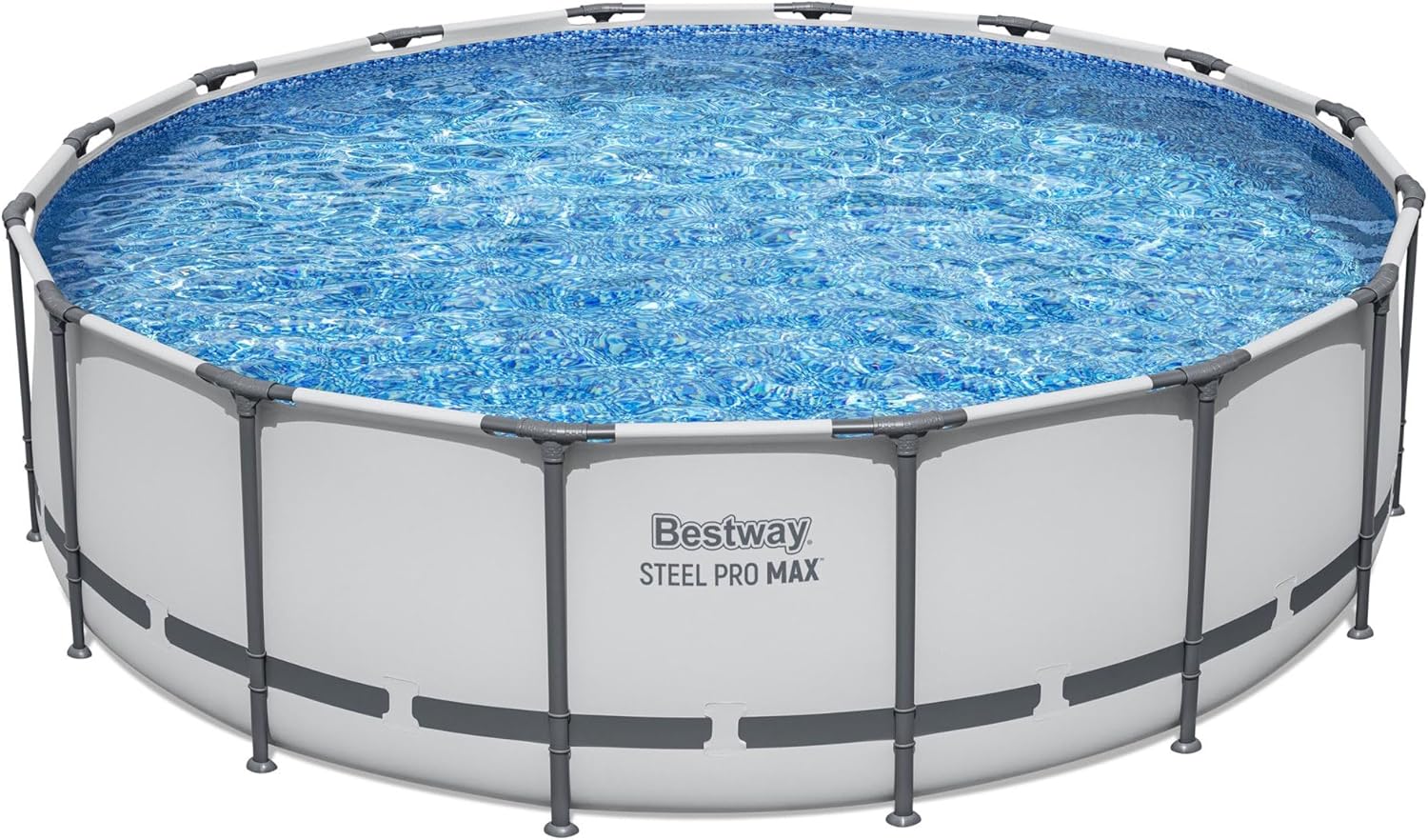 Steel Pro MAX 14 Foot x 48 Inch Round Metal Frame Above Ground Outdoor Swimming Pool Set wourant
