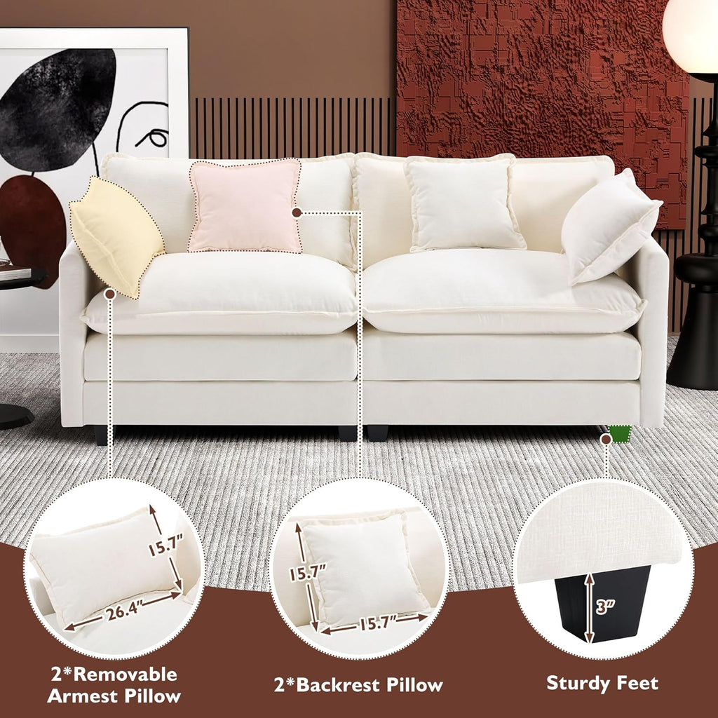 ihanherry 146-inch U-shaped modern sofa modular area cloud sofa wourant