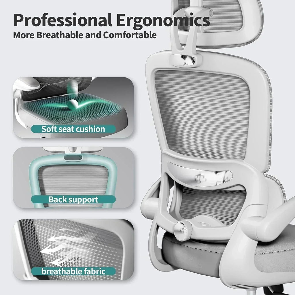 TRALT Office Chair Ergonomic Desk Chair 330 lbs Home Gaming Chair with Wheels wourant