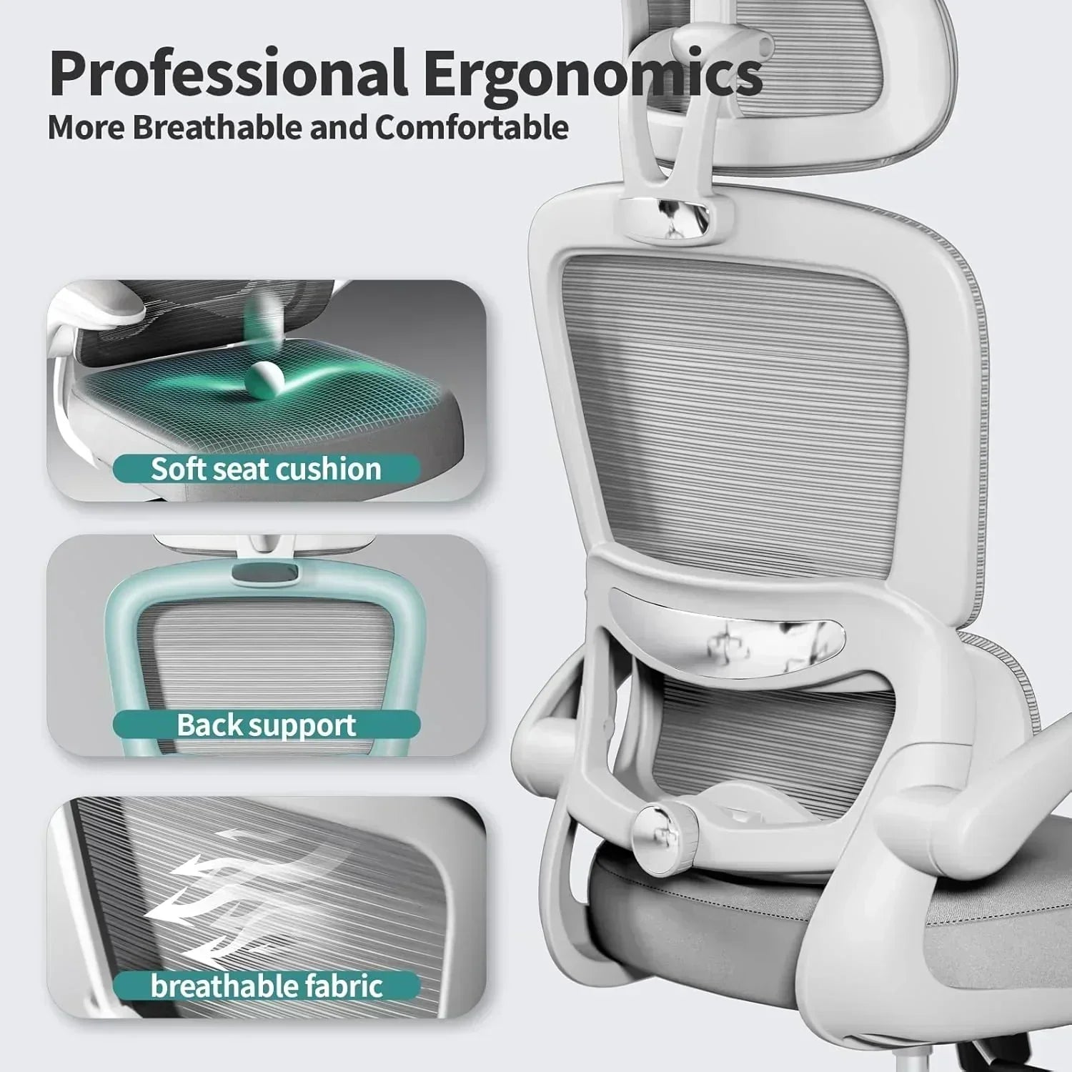 TRALT Office Chair Ergonomic Desk Chair 330 lbs Home Gaming Chair with Wheels wourant