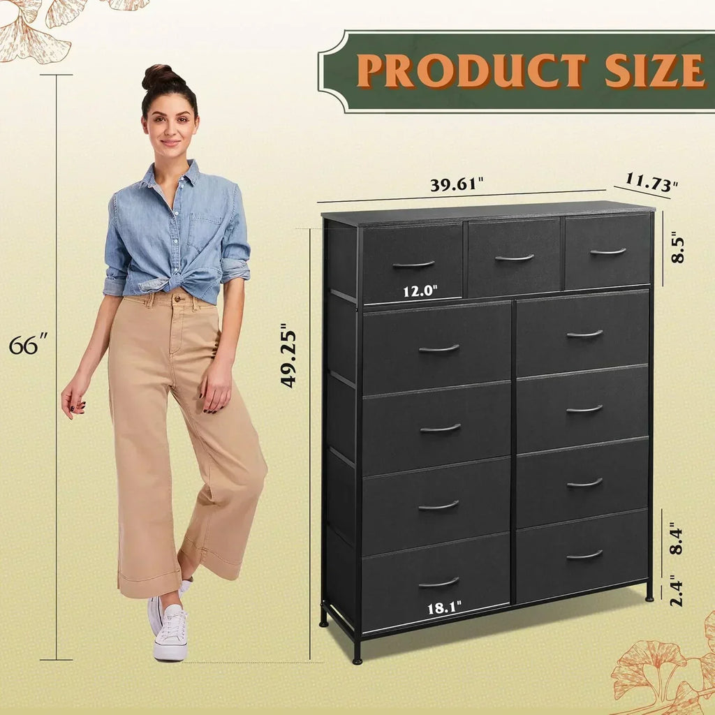 Storage Organizer Unit 11 Fabric Bins Storage Drawers Organizer Steel Frame Tall Storage Tower wourant