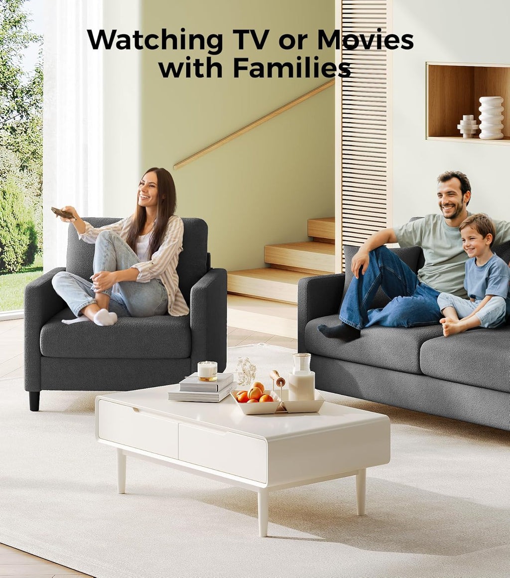 Loveseat Sofa 51" Love Seat Comfy Corduroy Small Loveseat Tool-Free Setup Couch wourant