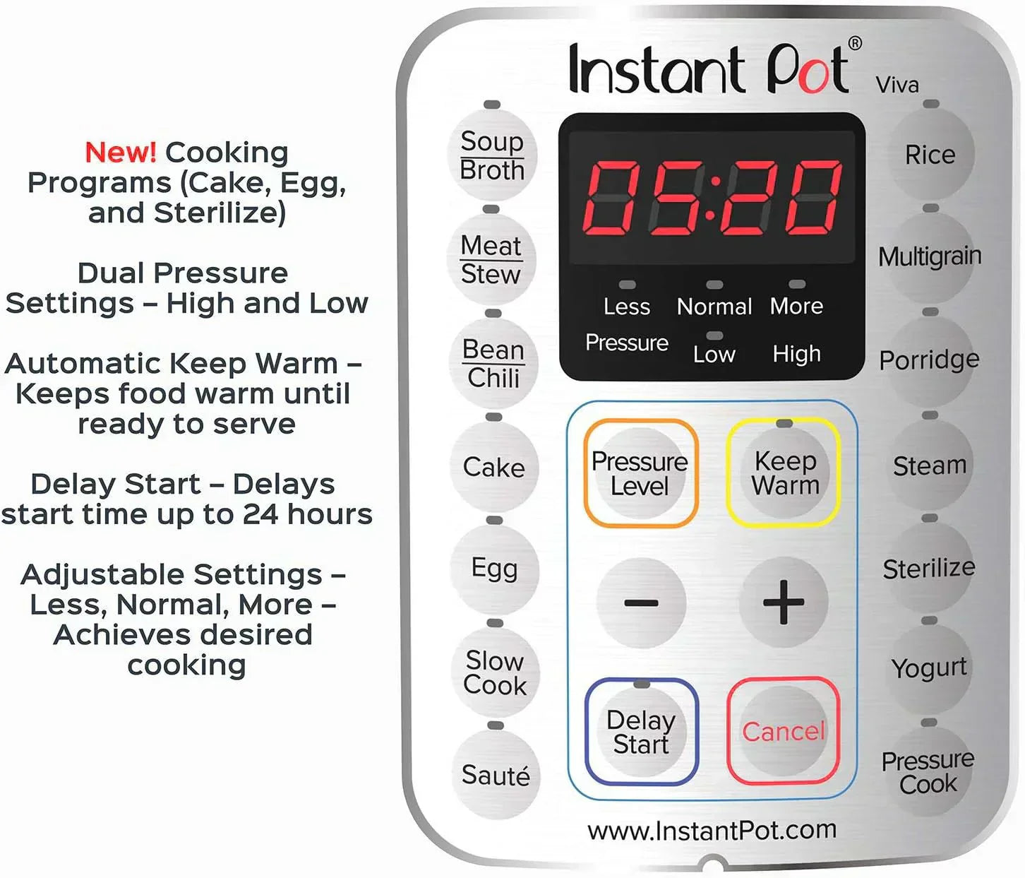 9-in-1 Multicooker Pressure Cooker Slow Cook Rice Maker Steamer Sauté Yogurt Warmer Sterilizer wourant