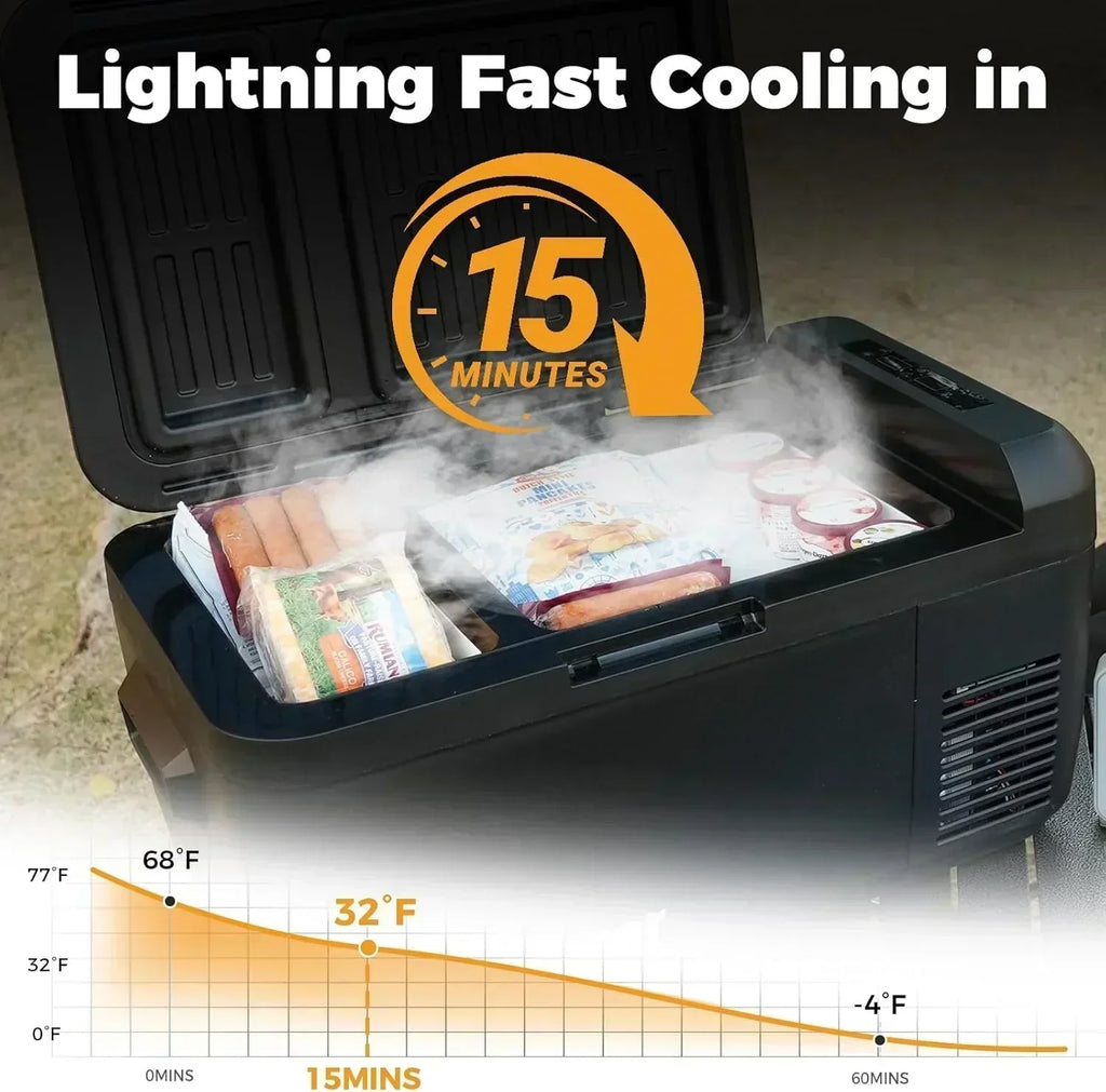 12V Refrigerator 21 Quart Portable Freezer 50 Hours Keep Cool Electric Cooler Car Refrigerator wourant