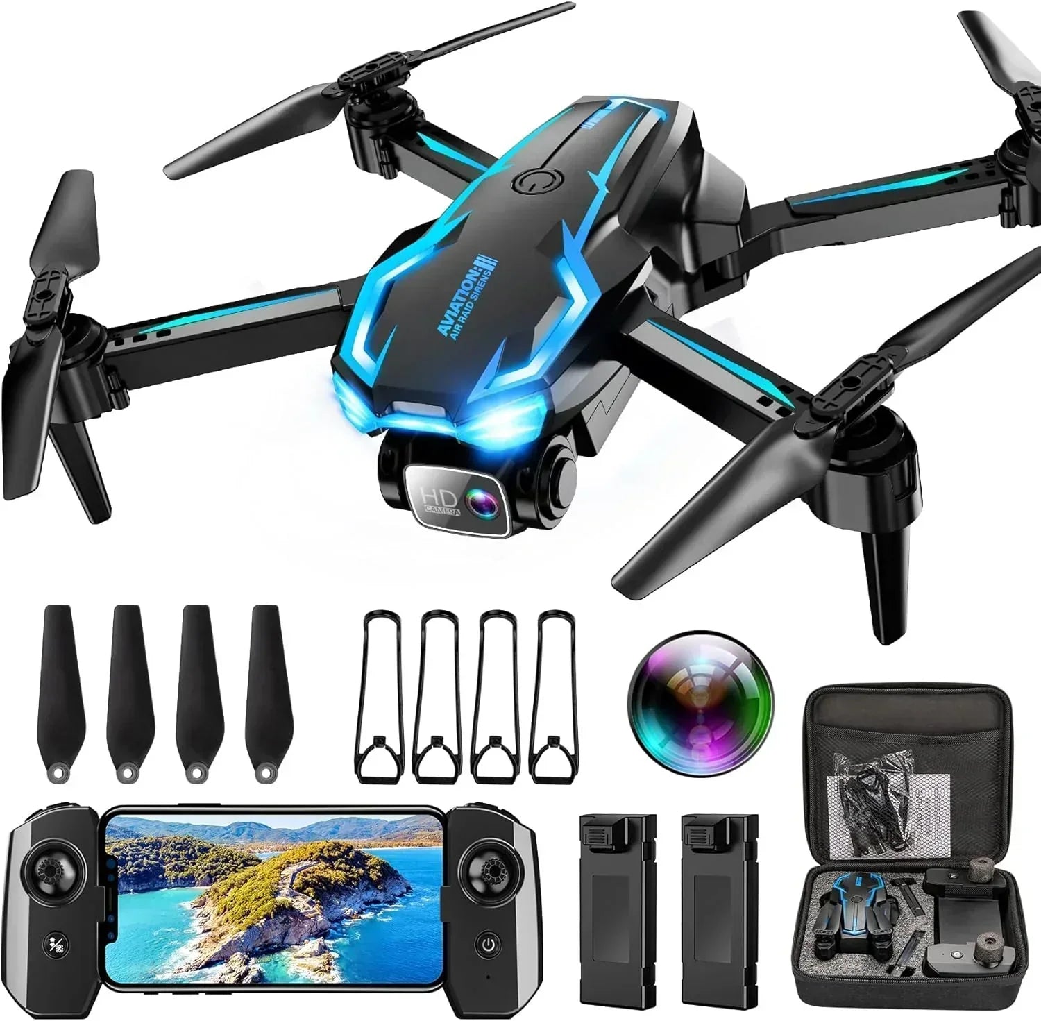 2K HD FPV Drone for Adults with Camera Altitude Hold Foldable and Portable wourant