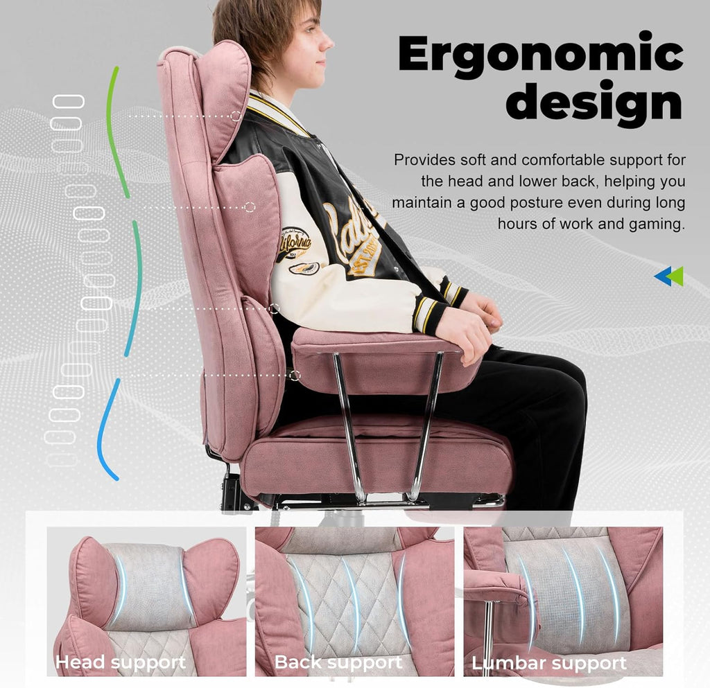 Large high back office chair high back leather gaming chair with footrest wourant