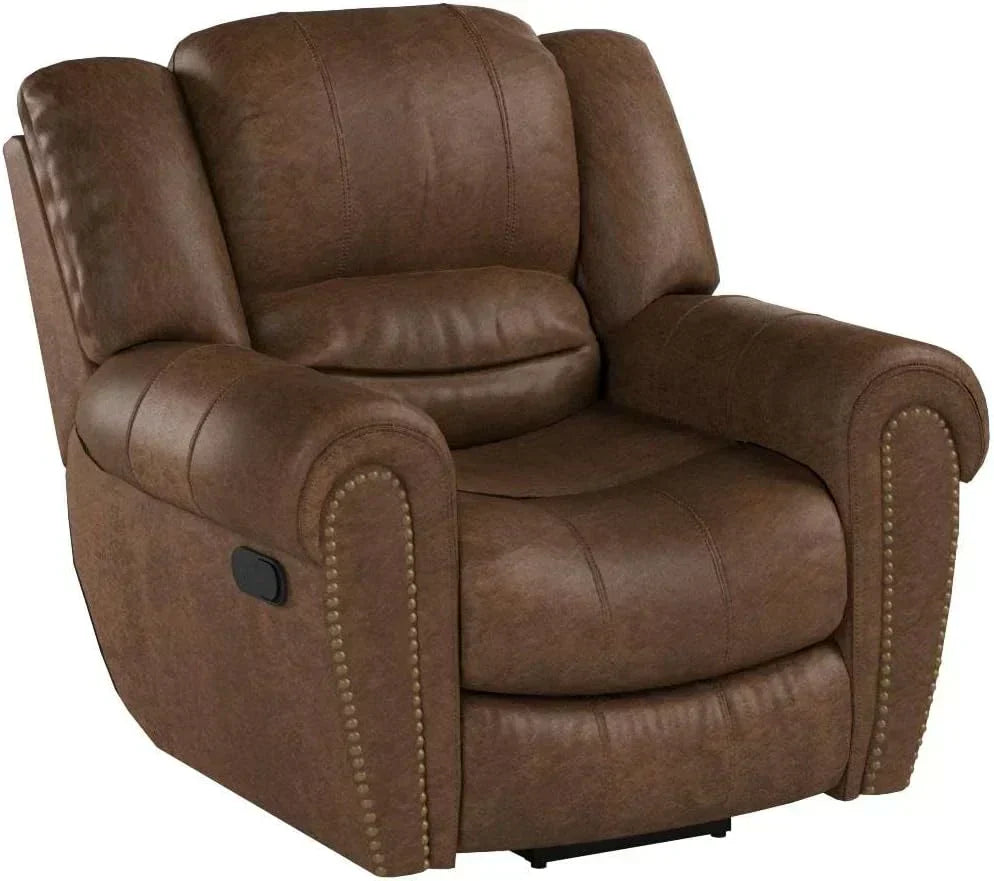 Leather recliner classic traditional manual recliner single sofa for living room wourant