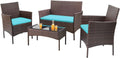 Homall 4-piece outdoor patio furniture set rattan chair wicker set wourant