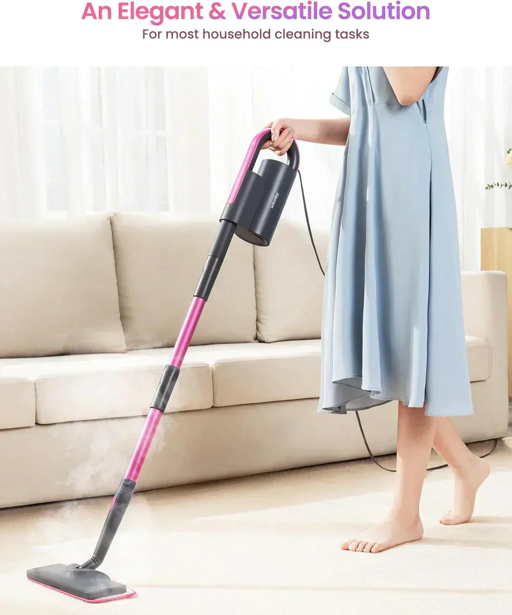 7-in-1 Steam Mop Dual-Rod Design with Detachable Handheld Steamer for Walls Grouts Hard Floors wourant
