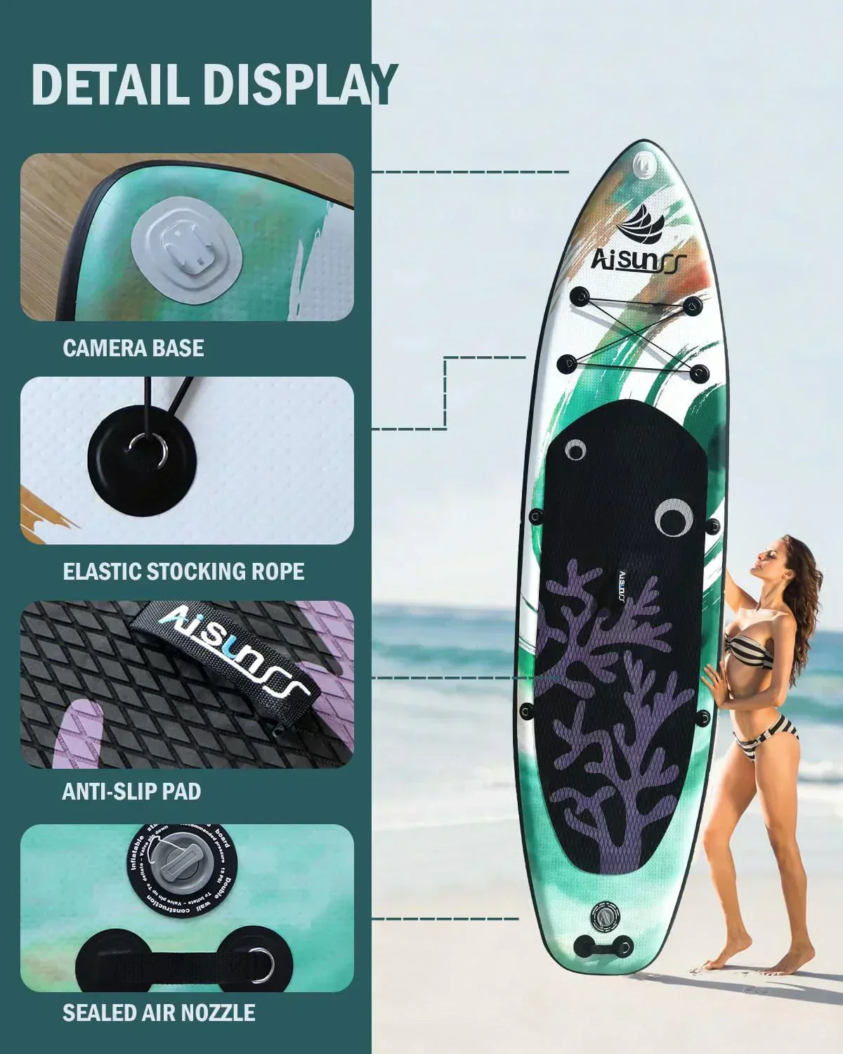 Inflatable wide SUP board with SUP carrying bag hand pump 10L waterproof bag wourant