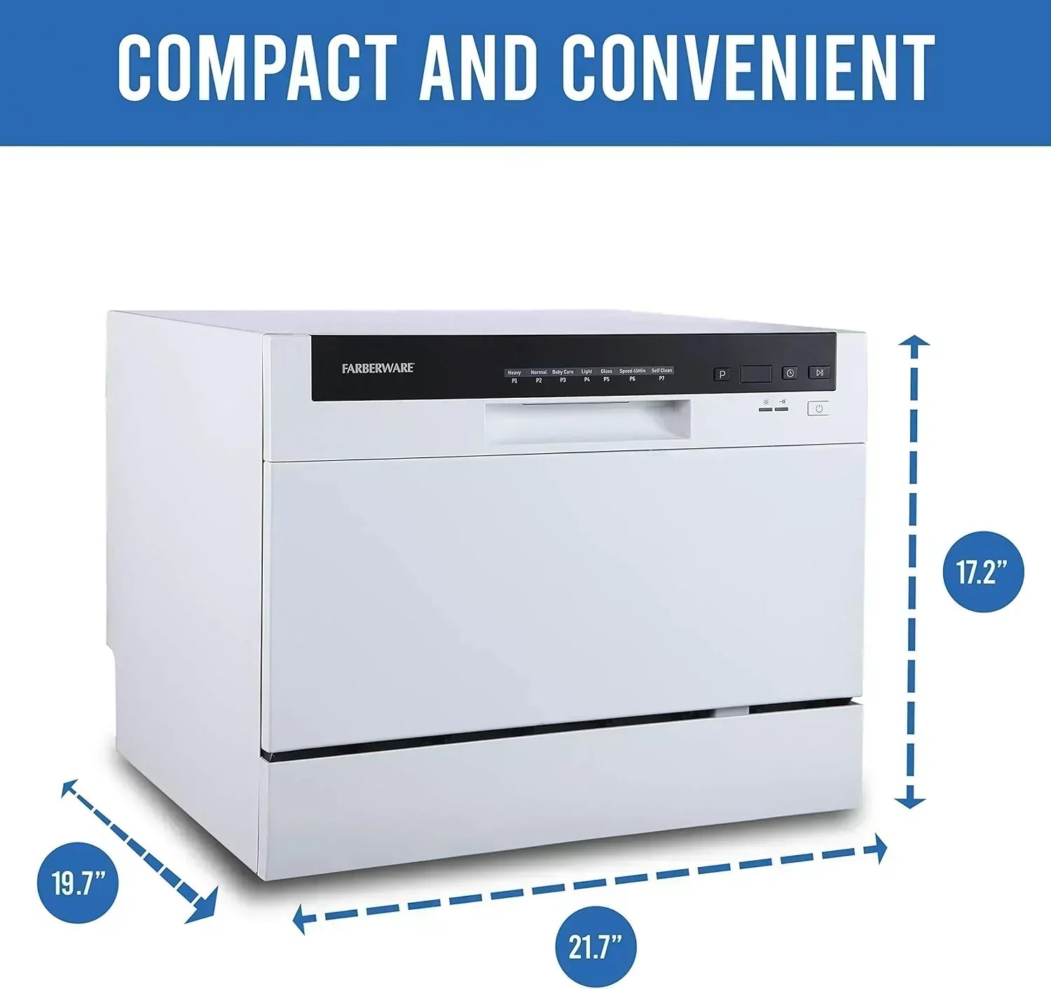 Farberware Compact 6-Station Dishwasher Portable Mini Countertop Dishwasher wourant