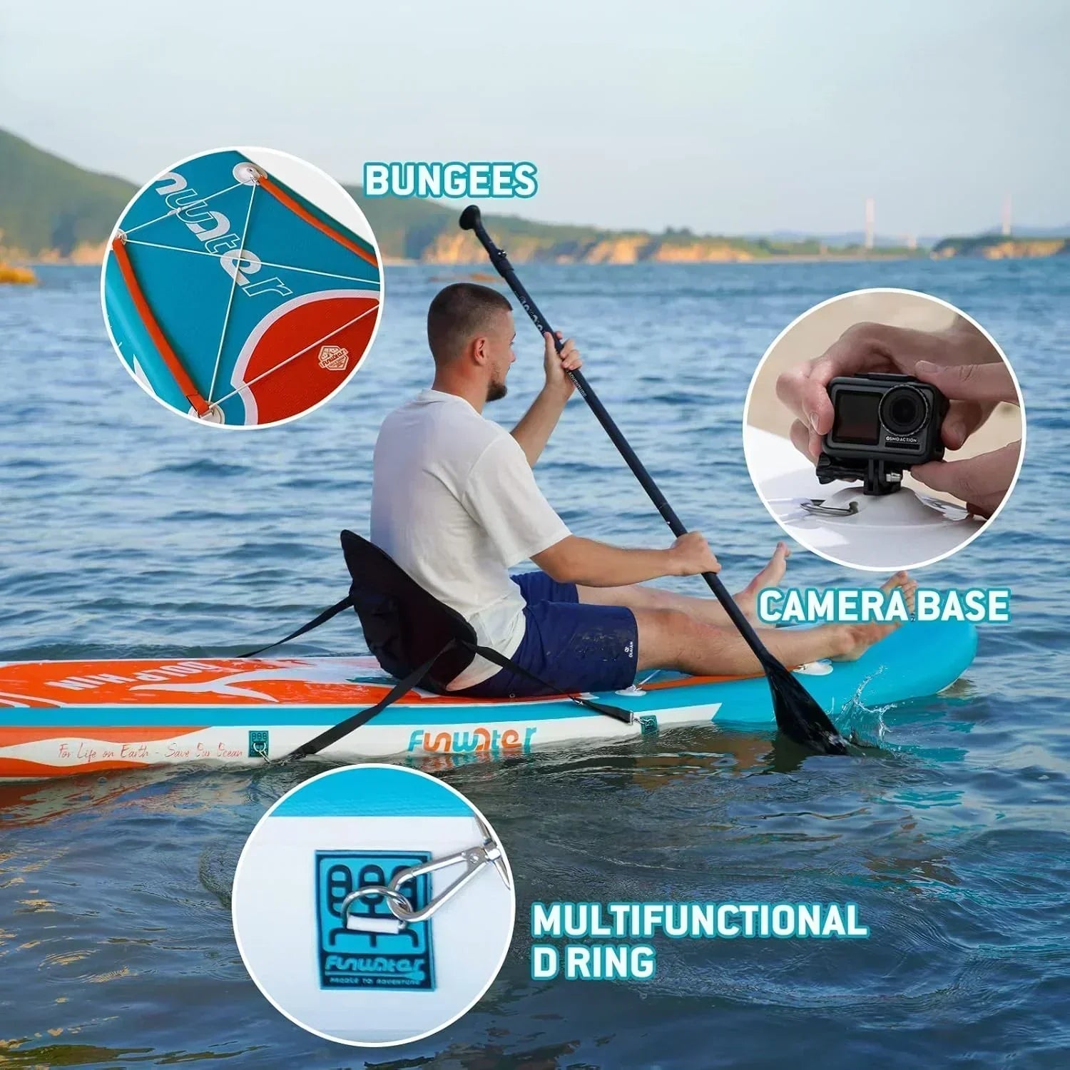 FunWater Inflatable Stand Up Paddle Board Premium SUP Paddle Accessories EVA Deck wourant