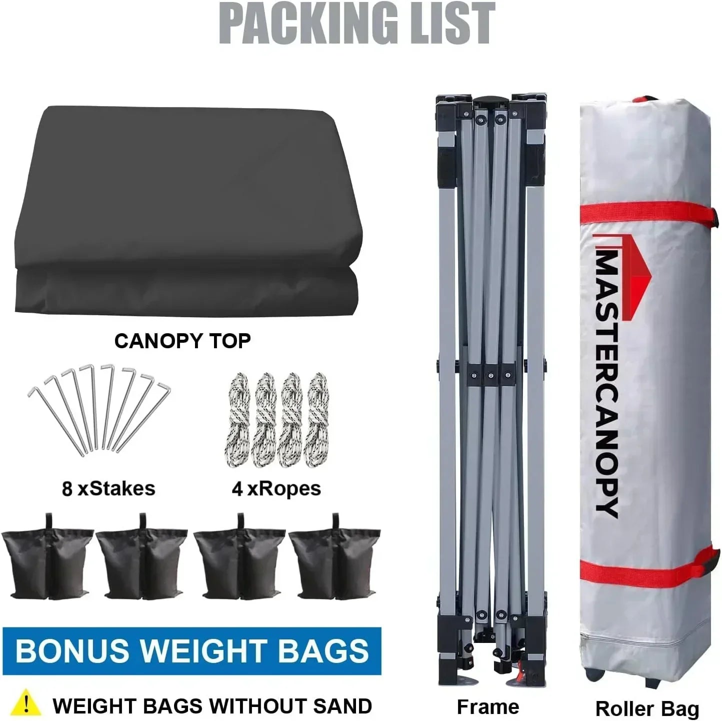 Durable Pop-up Canopy Tent with Roller Bag (10x10 Black) wourant