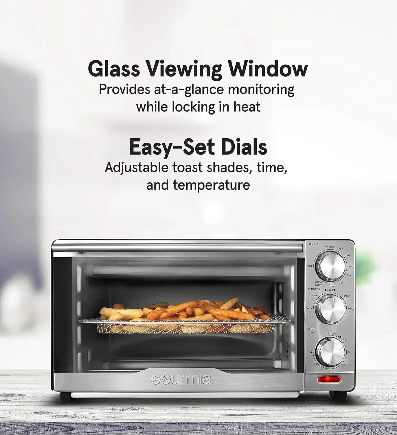 Gourmia Oven Air Fryer Combo with 17 Cooking Presets 24L Capacity Convection Rack wourant