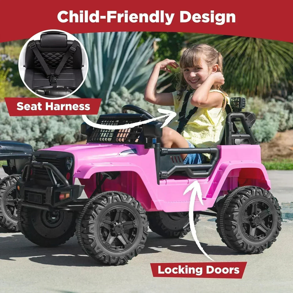 Best Choice Products 12V Kids Ride-On Truck Car with Spring Suspension and LED Lights wourant
