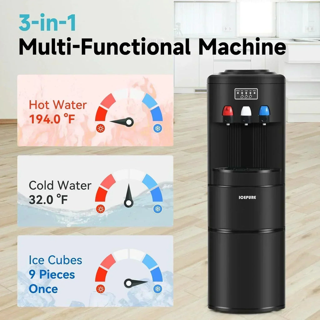 ICEPURE Water Dispenser with Ice Maker 3-in-1 Hot and Cold Water Cooler Ice Maker Machine wourant