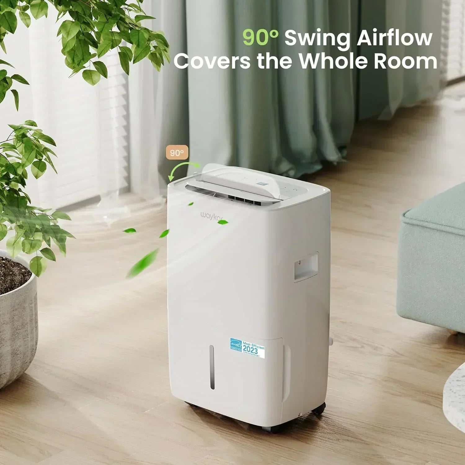 Waykar 2000 Sq Ft Dehumidifier for Home and Basements with Auto or Manual Drainage wourant