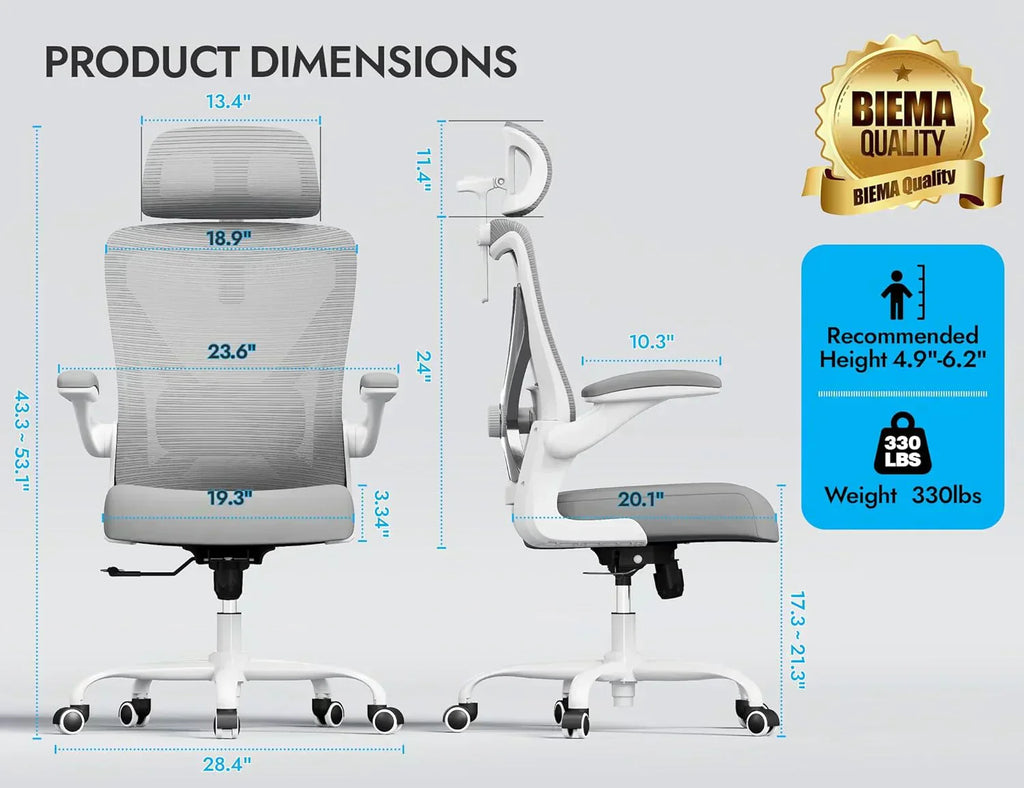 Office computer desk and chair gaming chair with lumbar support and headrest wourant