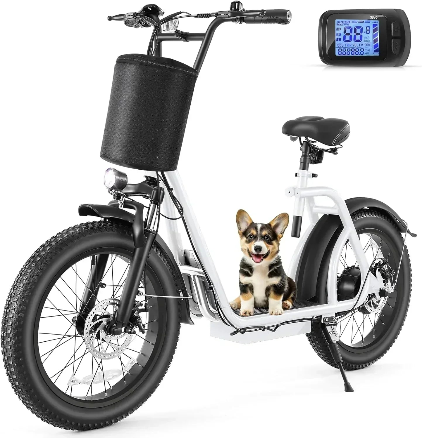 Caroma Peak 800W Foldable Adult Electric Scooter with 20-inch Wide Tires 48V Battery Basket wourant