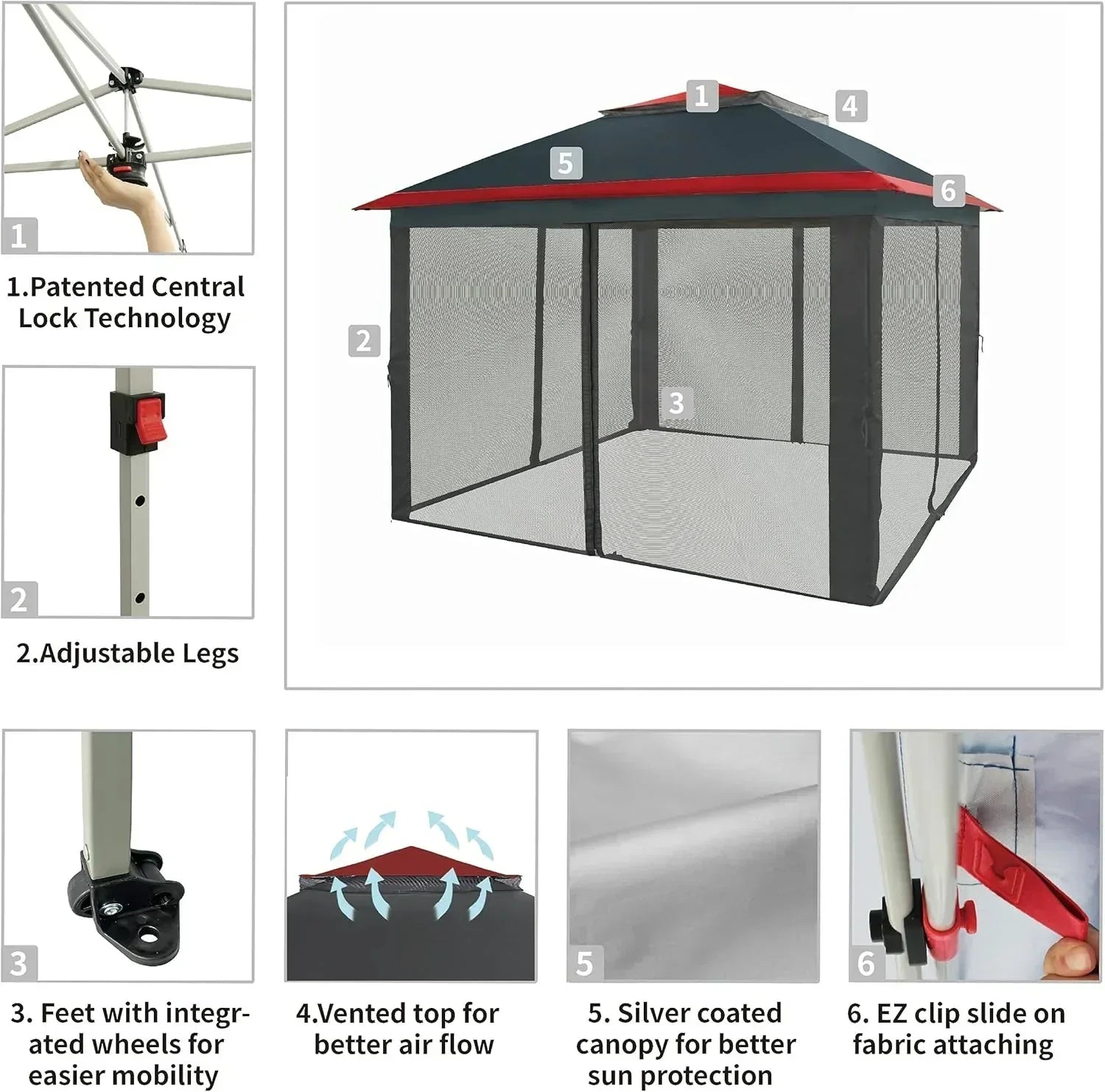 CROWN SHADES 13x13 Pop Up Gazebo Canopy Tent Gazebos on Clearance Outdoor Gazebo wourant