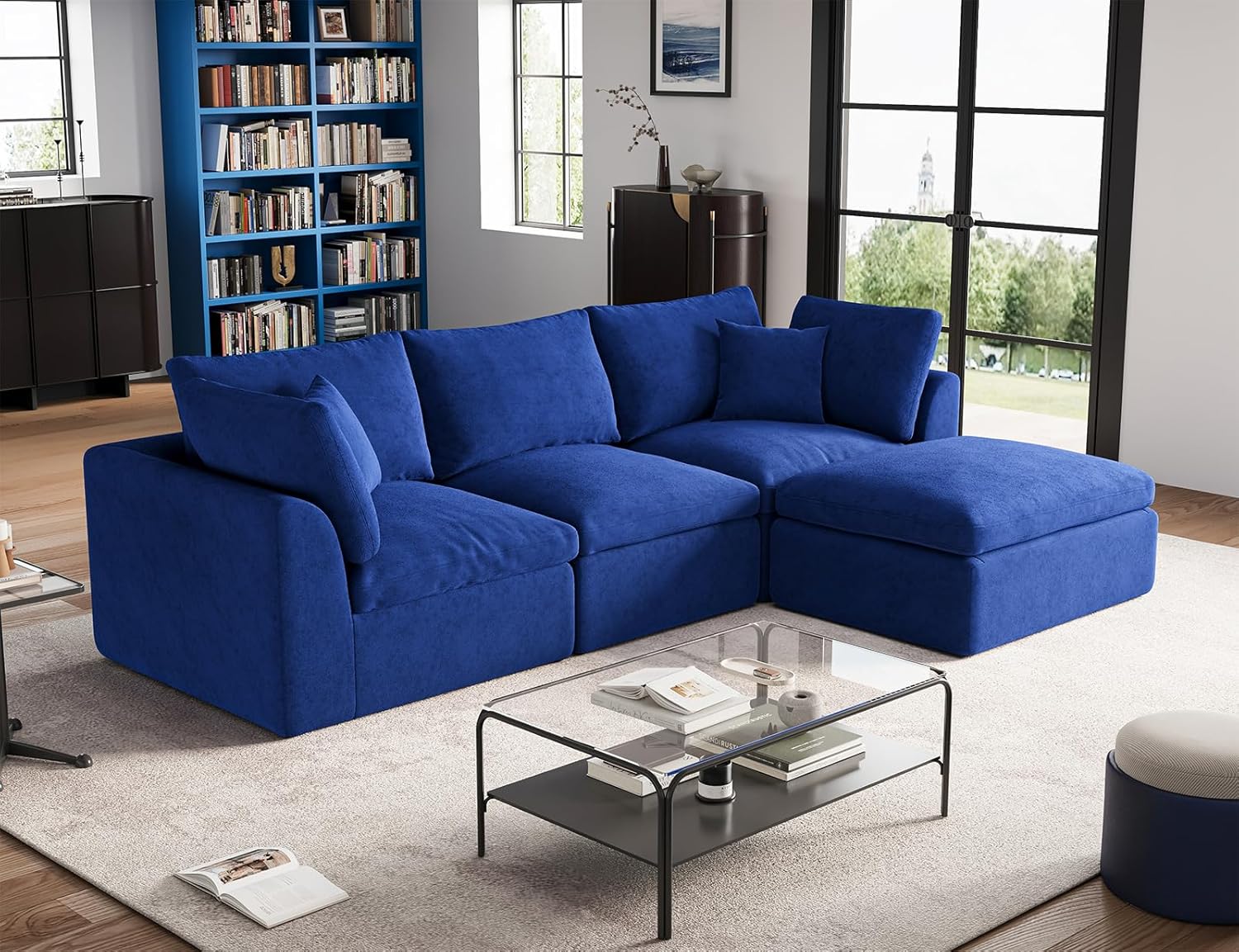 110 inch cloud sectional sofa for living room convertible L-shaped sofa 3 seater sectional sofa wourant