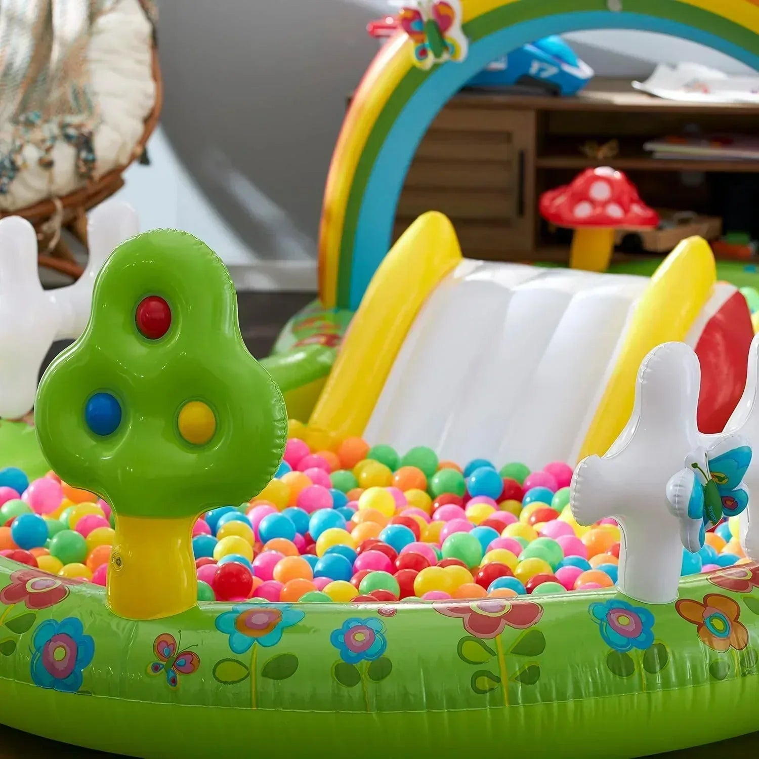 Intex 96" x 78" x 28" Inflatable Jungle Adventure Play Center Spray Kiddie Pool Water Slide wourant