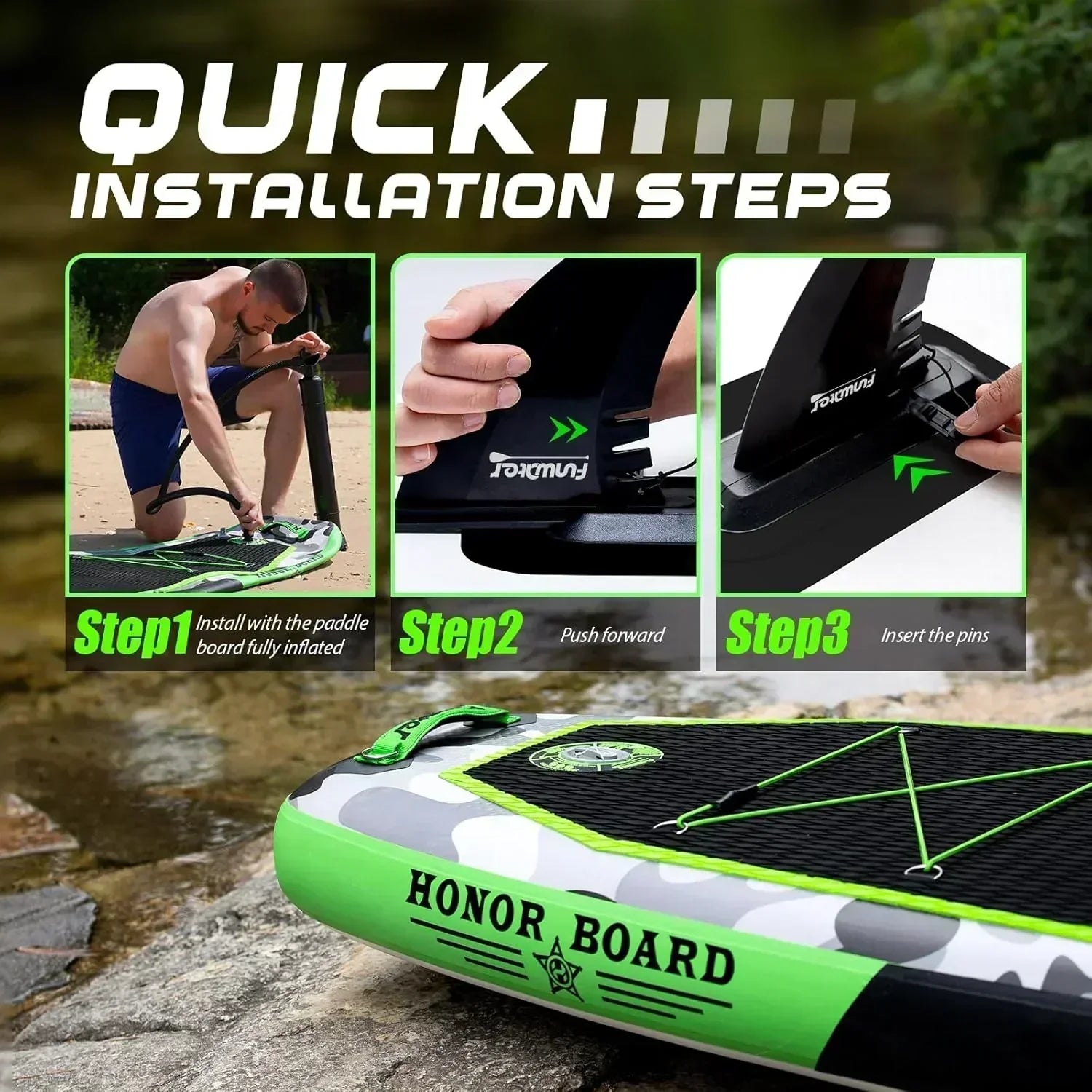 FunWater Inflatable Stand Up Paddle Board Premium SUP Paddle Accessories EVA Deck wourant