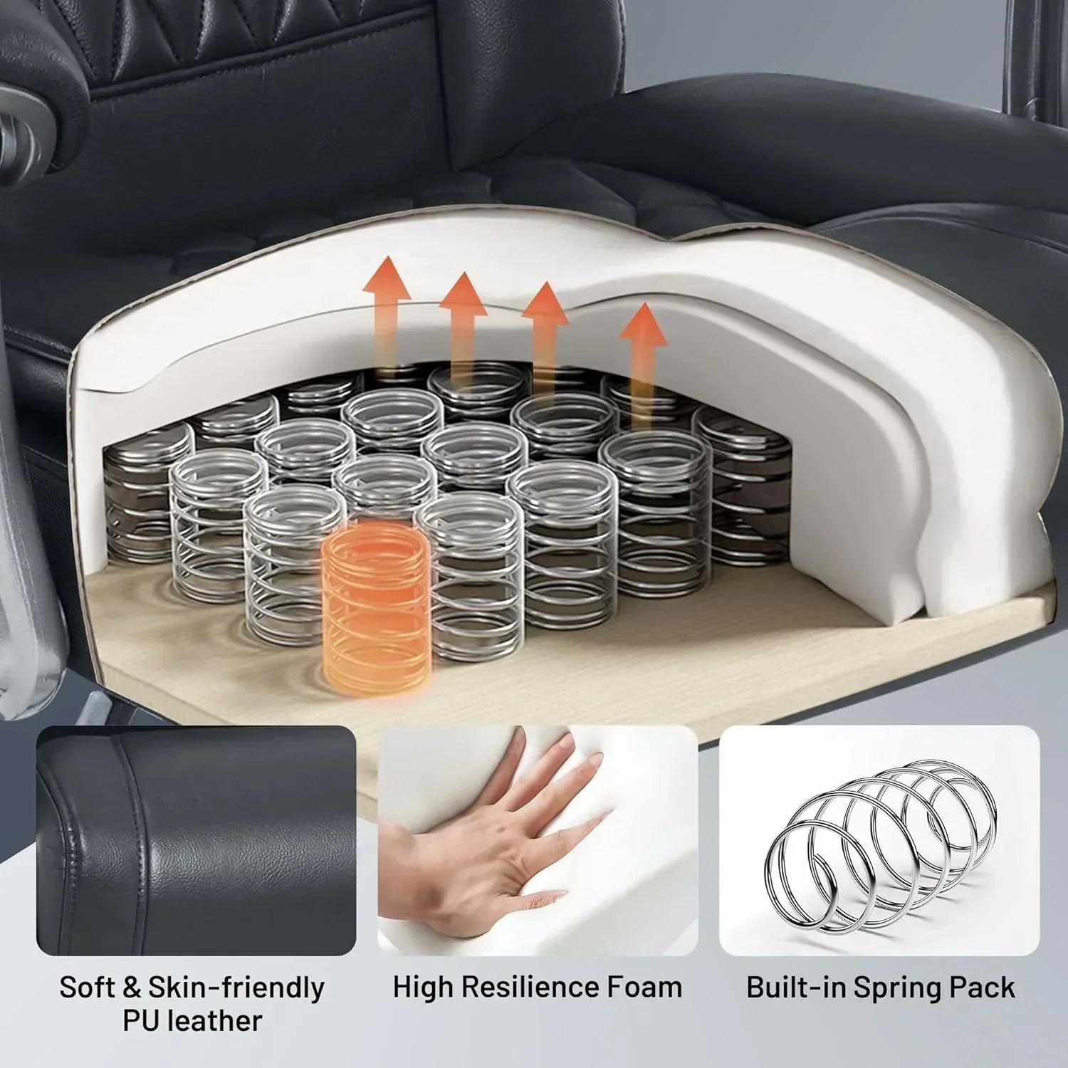 Massage Office Chair with Heating and Footrest Ergonomic Executive Reclining Office Chair wourant