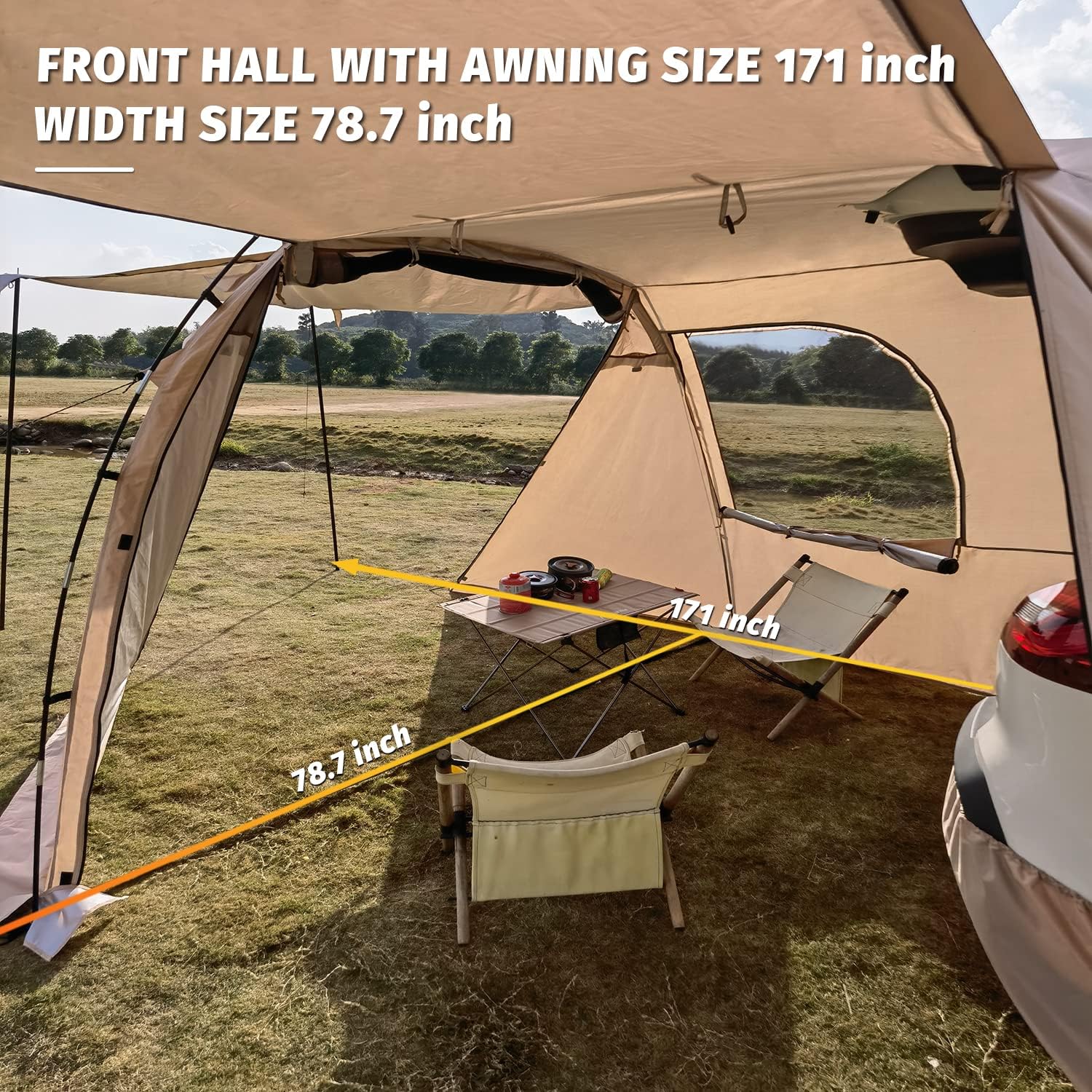 KAMPKEEPER SUV Car Tent Tailgate Shade Awning Tent for Camping Vehicle Camping Tents wourant