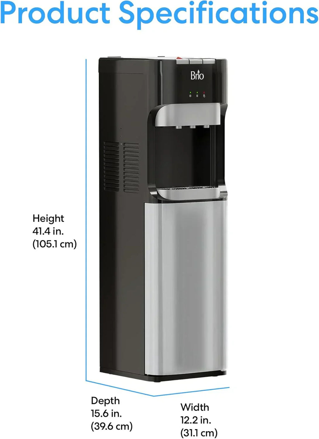 Bottom Loading Water Cooler Dispenser for 5 Gallon Bottles 3 Temperatures with Hot Room Cold Spouts wourant