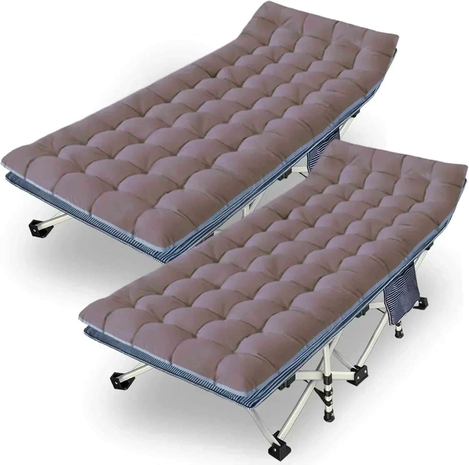 2-Pack Camping Cots with Mattress Comfortable Folding Bed Heavy Duty Baby Cot wourant
