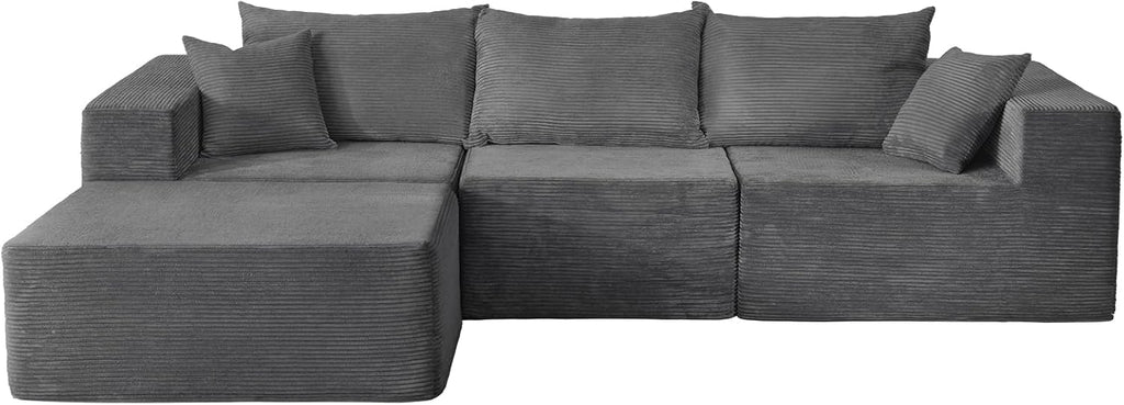 Cloud sofa with L-shaped lounge chair modern modular sofa with deep seats wourant