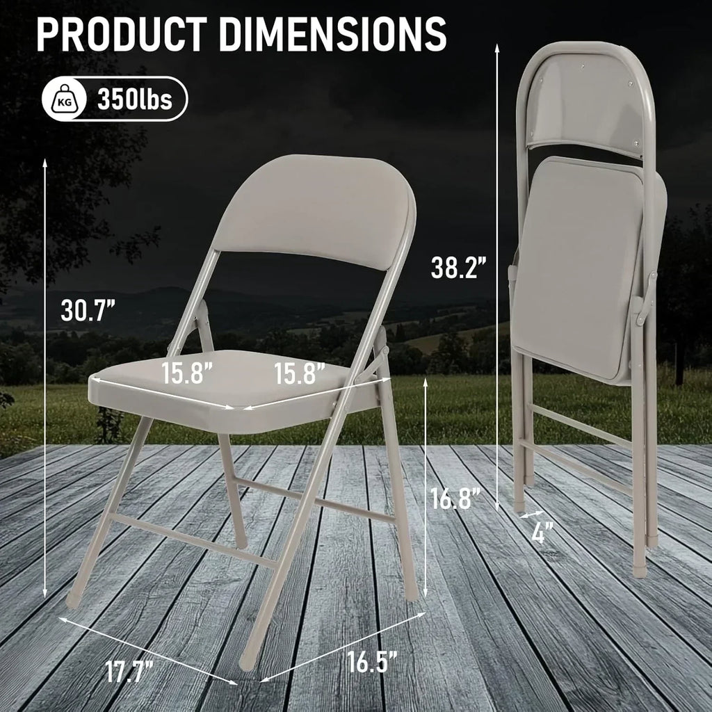 6 Pack Black Folding Chairs with Leather Chairs Events Office Wedding Party Upholstered Chairs wourant