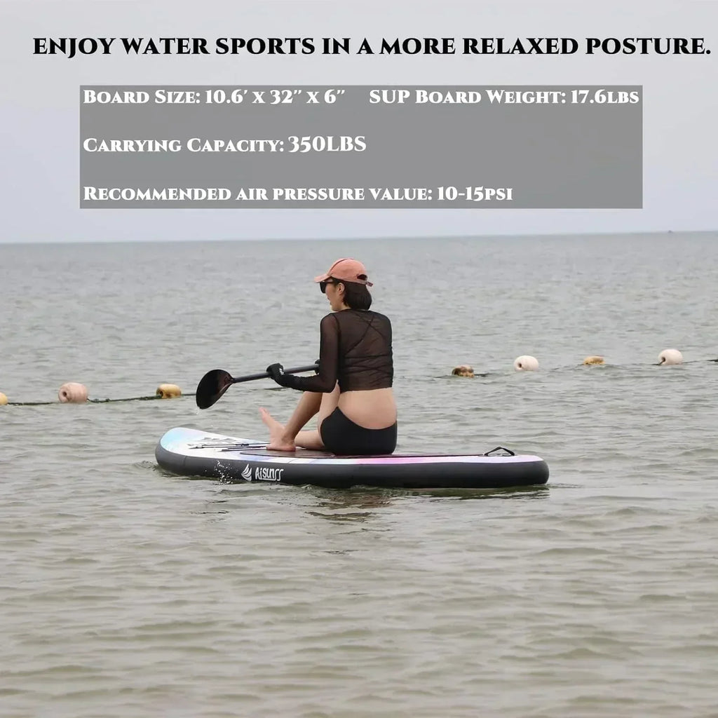Inflatable wide SUP board with SUP carrying bag hand pump 10L waterproof bag wourant